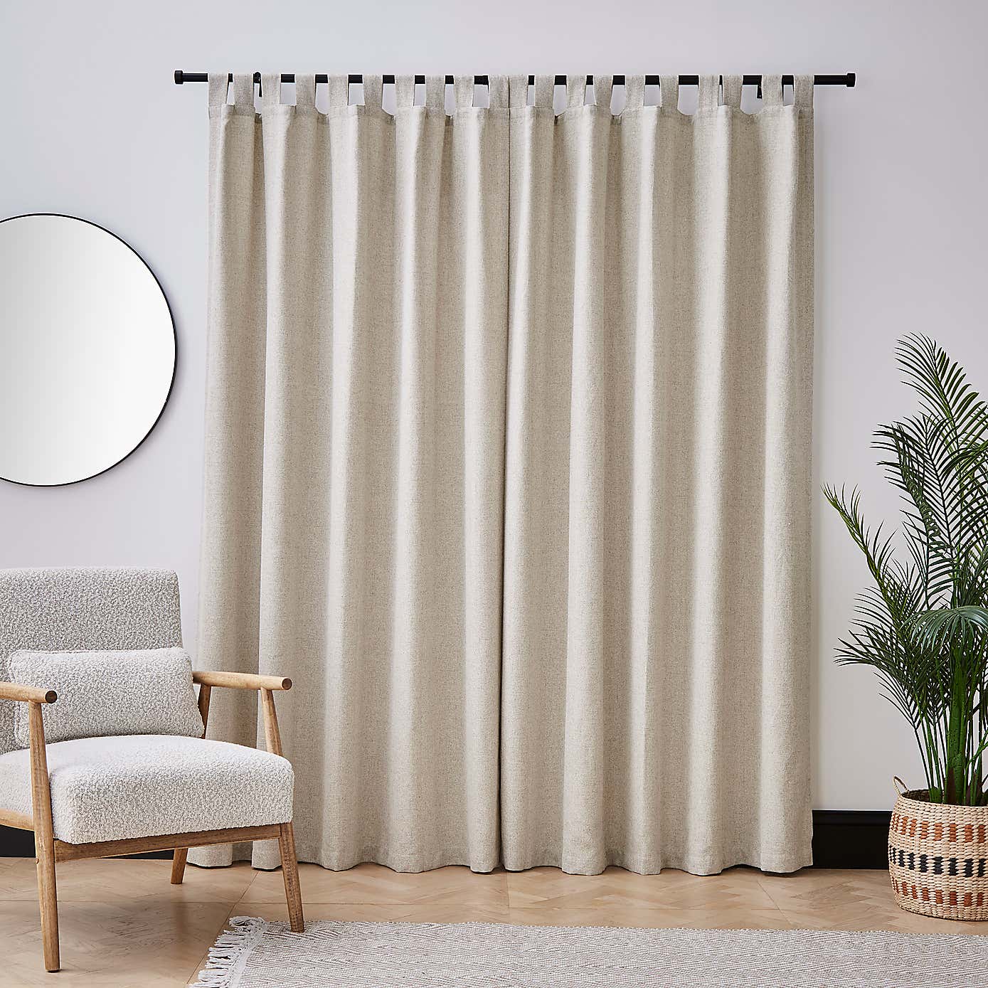 Bondi Unlined Tab Top Curtains