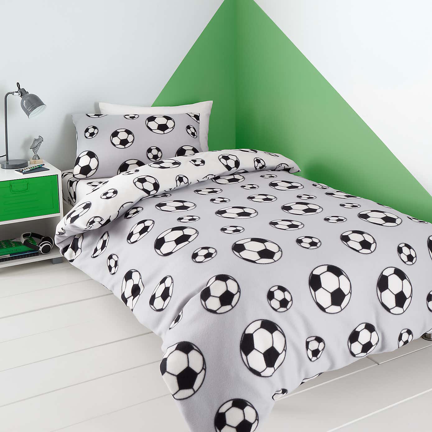 Catherine Lansfield Football Fleece Duvet Cover and Pillowcase Set