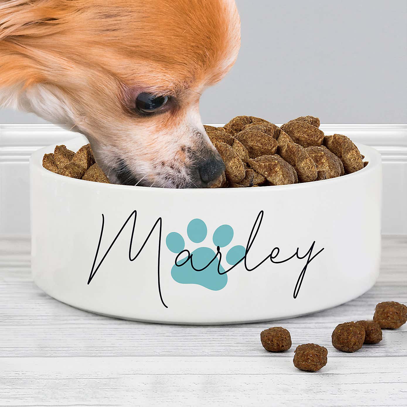 Personalised Paw Print Medium Ceramic Pet Bowl