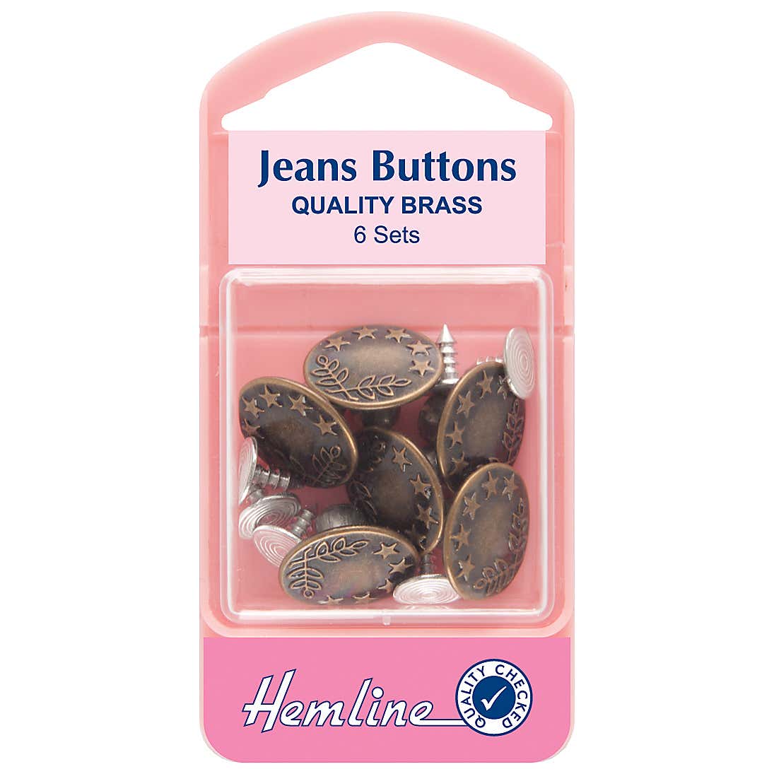Hemline Bronze Jean Button 16mm
