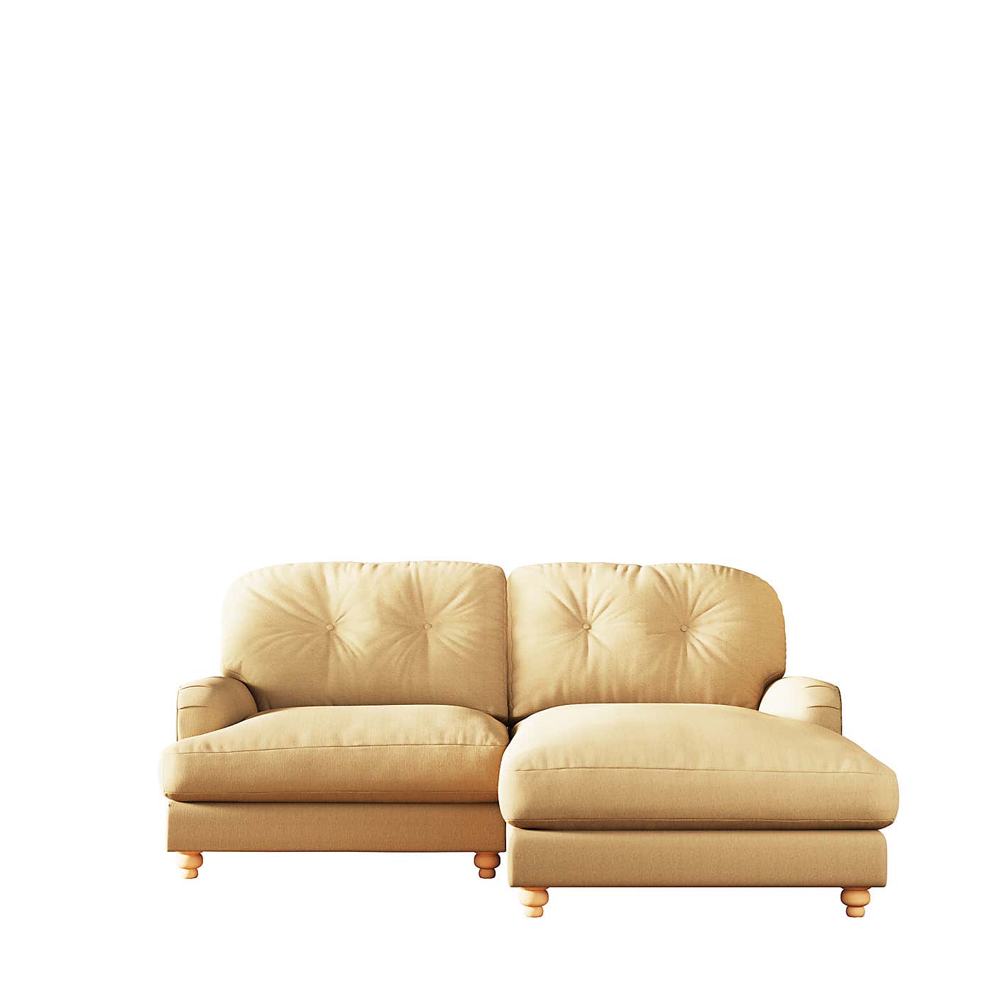 Martha Slub Faux Linen Corner Chaise Sofa