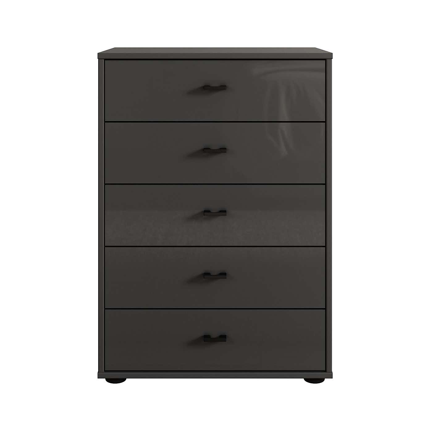 Kahla Glass Fronted Small 5 Drawer Chest