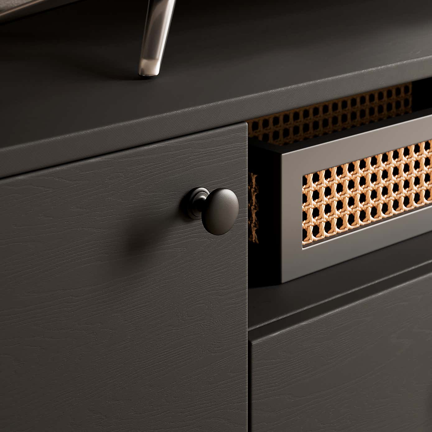 Fulton Black Wide TV Stand