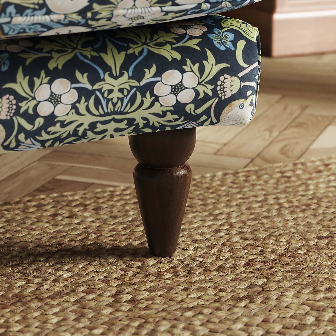 William Morris Strawberry Thief Velvet Fabric Sample