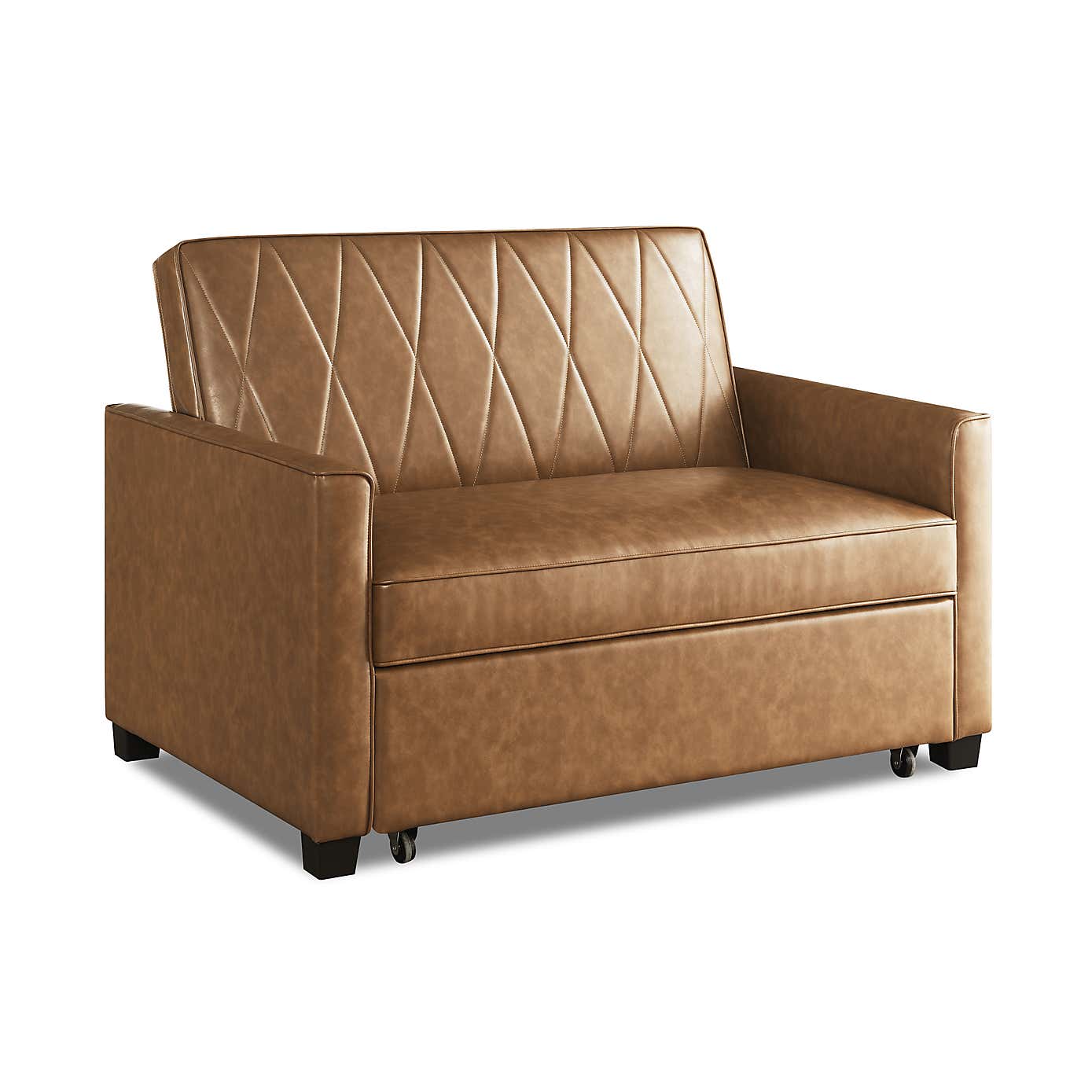 Serika Faux Leather Compact Double Sofa Bed