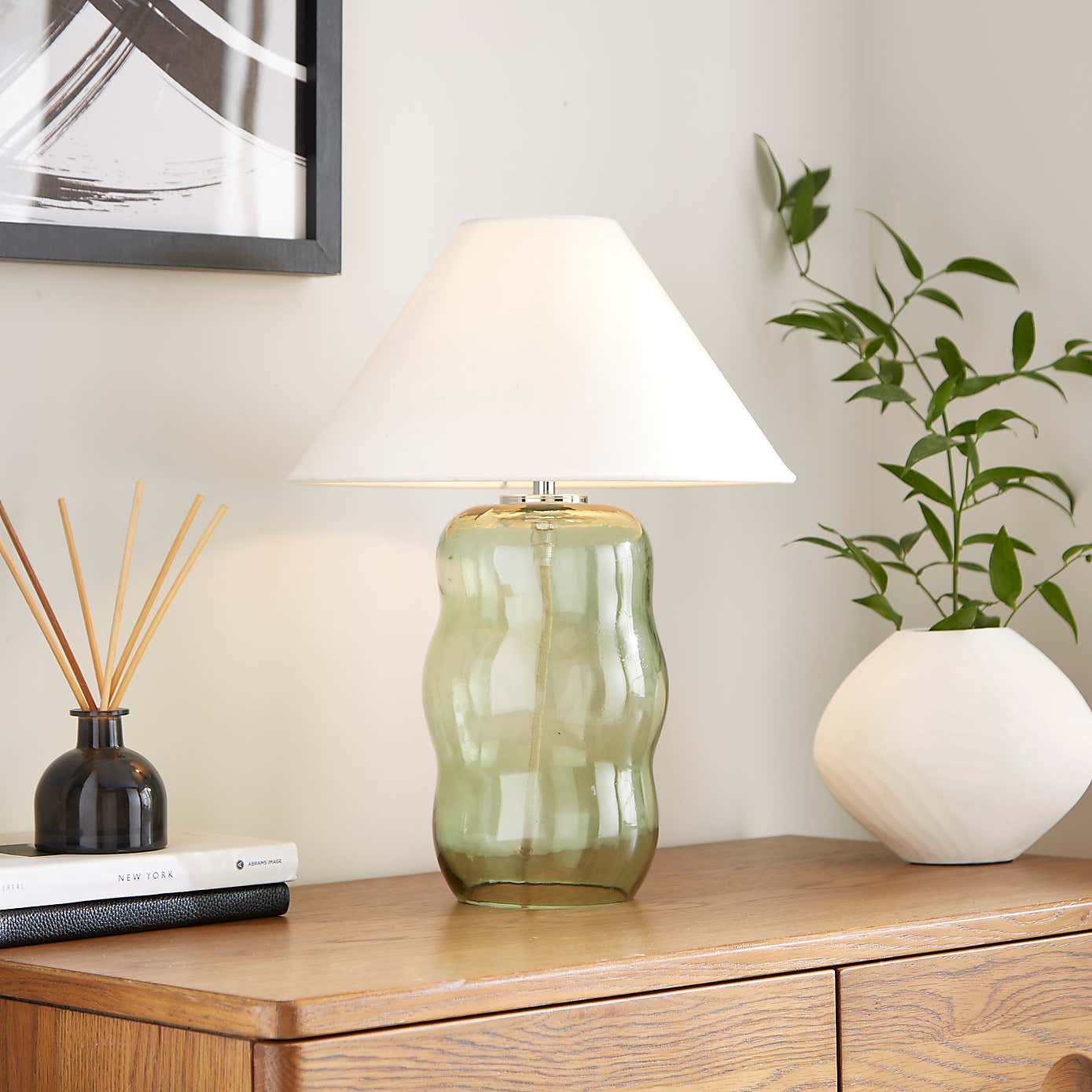 Phoebe Abstract Glass Table Lamp