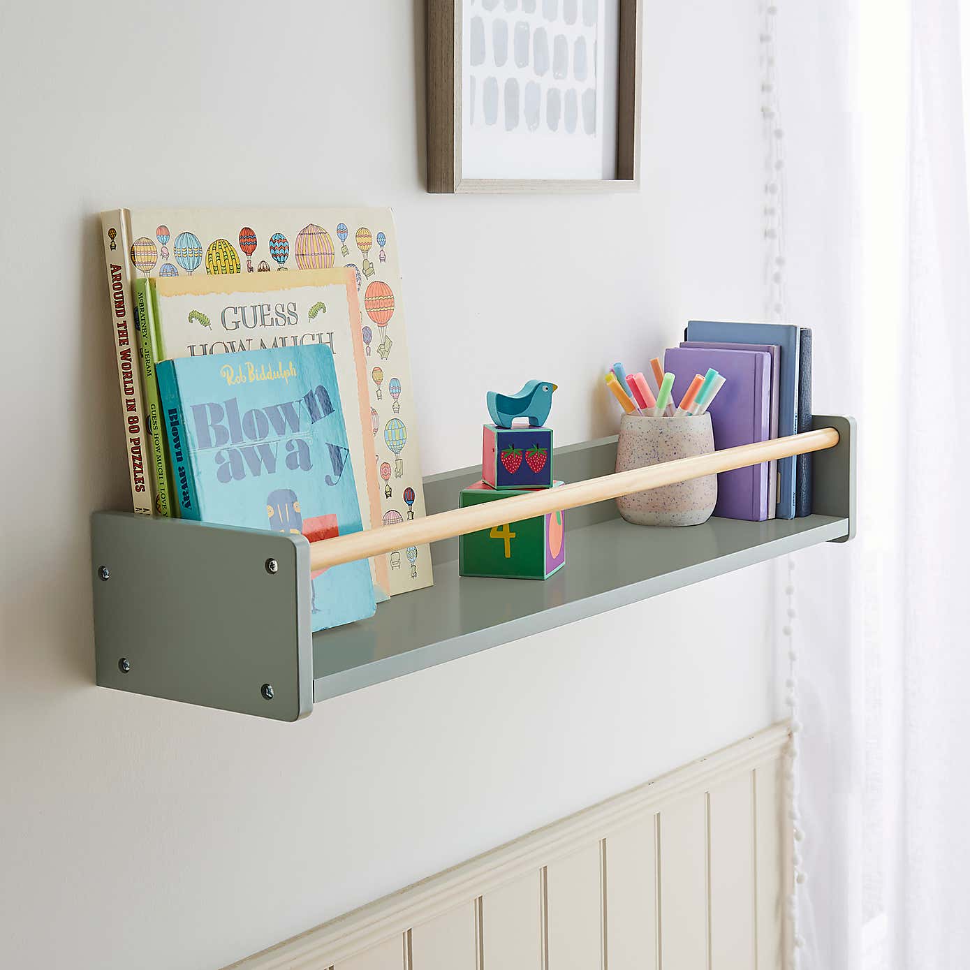 Kids Wall Bookshelf 80cm