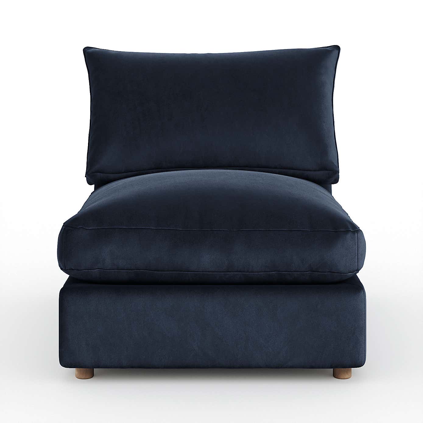 Full Circle Austin Cosy Velvet Modular Armless Sofa Piece