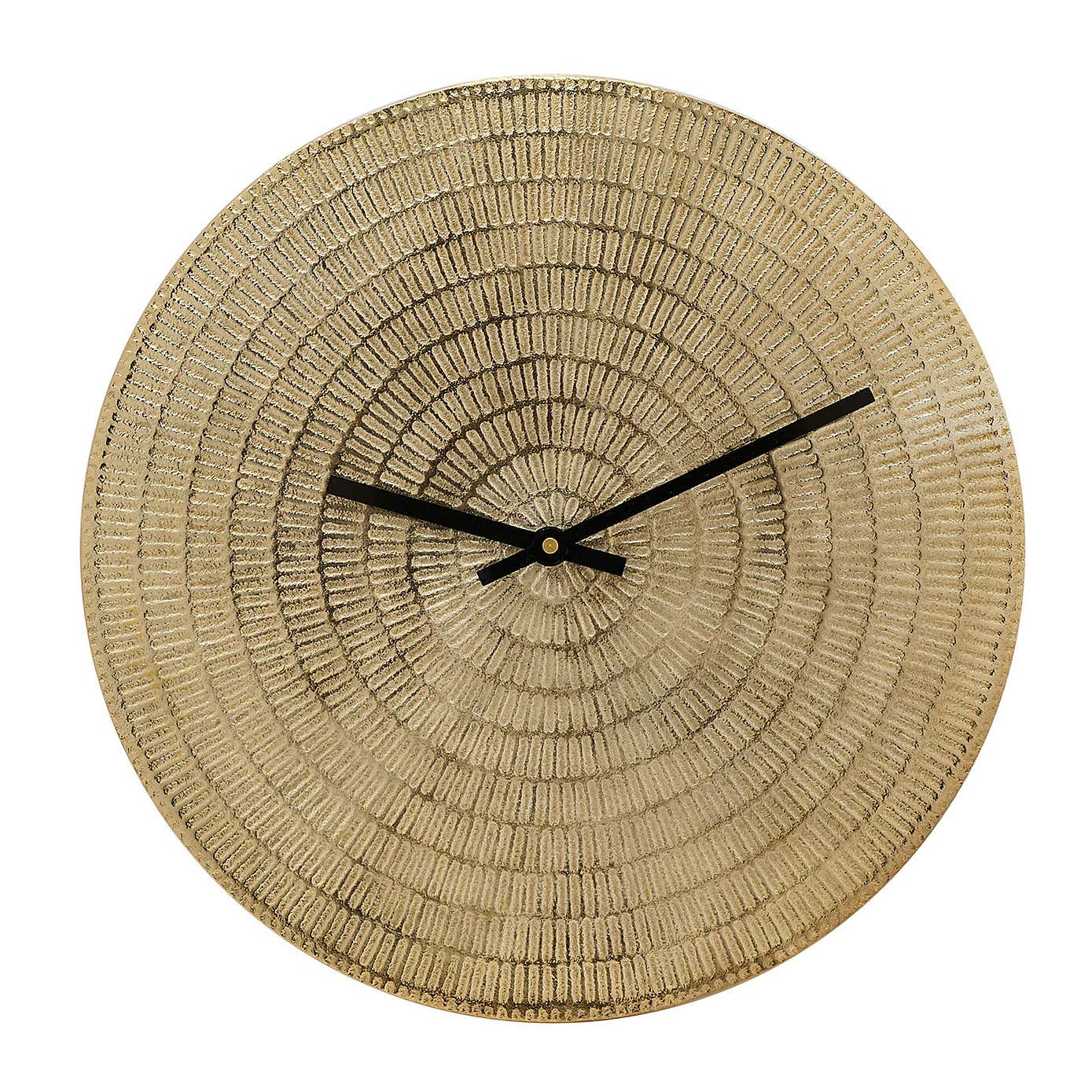 Interval Patterned Gold Metal Wall Clock