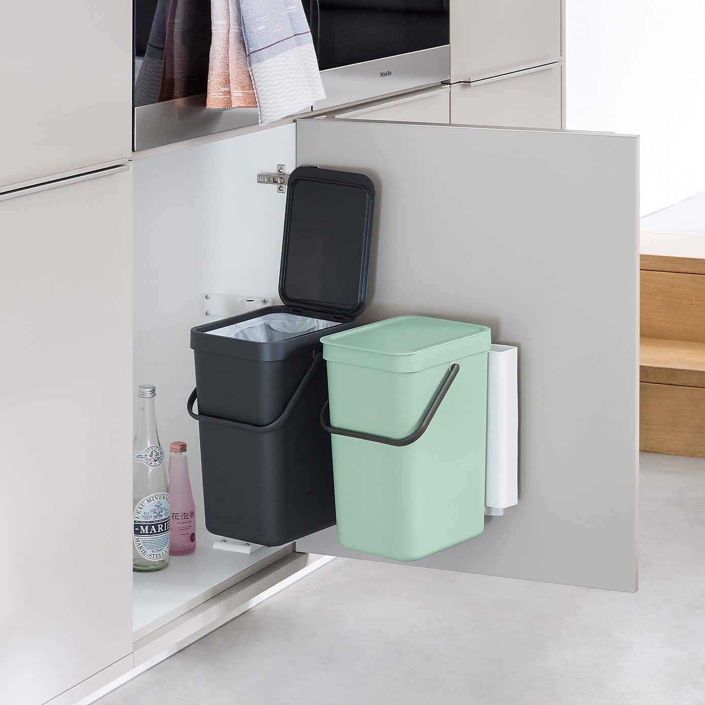Brabantia Sort and Go Built in Bin 2 x 12L Jade Green Grey