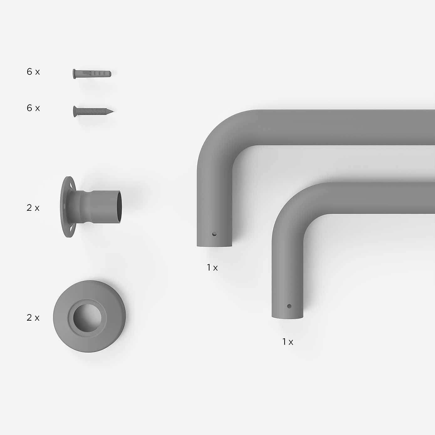 Room Darkening Blackout 25/28mm Metal Extendable Curtain Pole