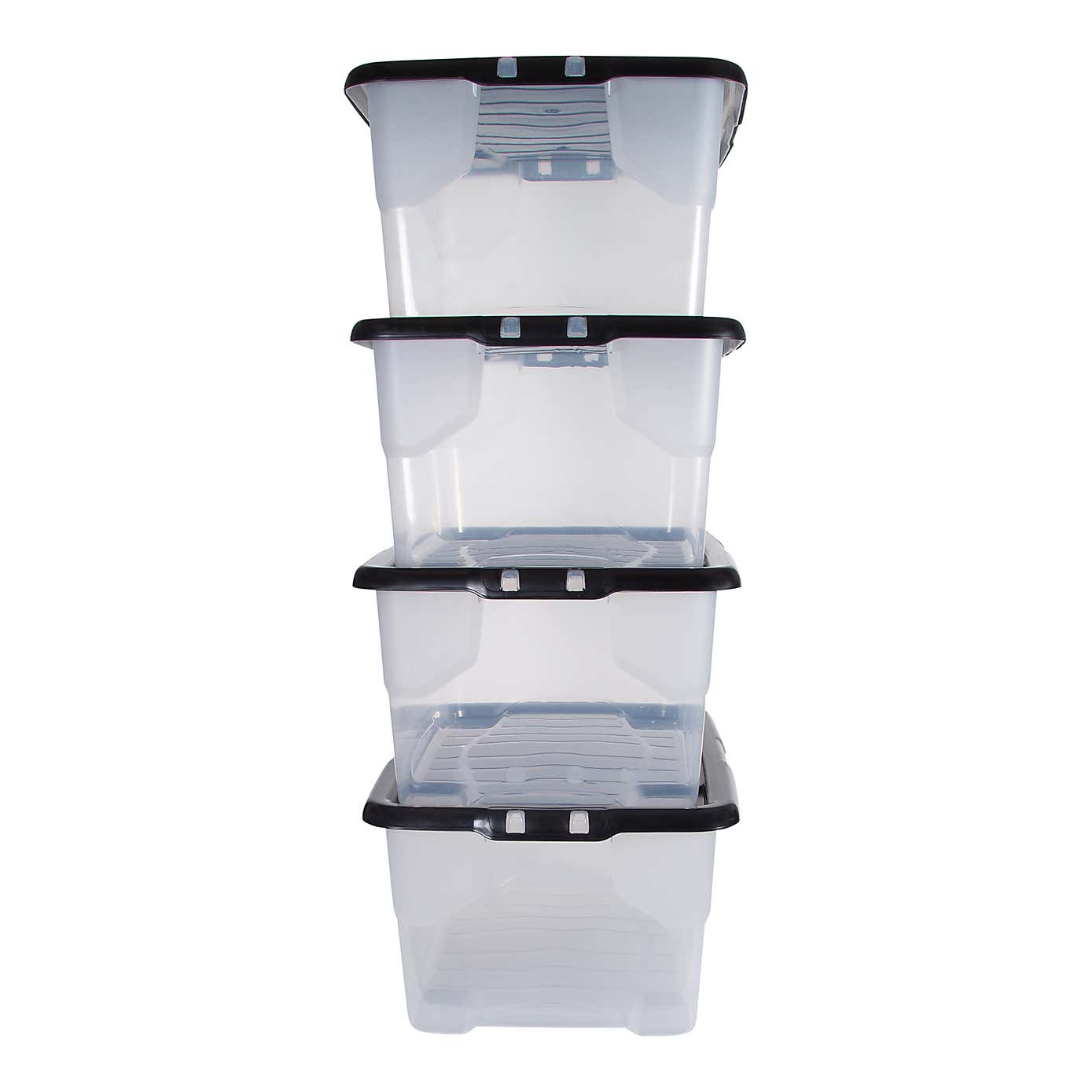 Set of 4 Strata 42L Curve Storage Box with Lids