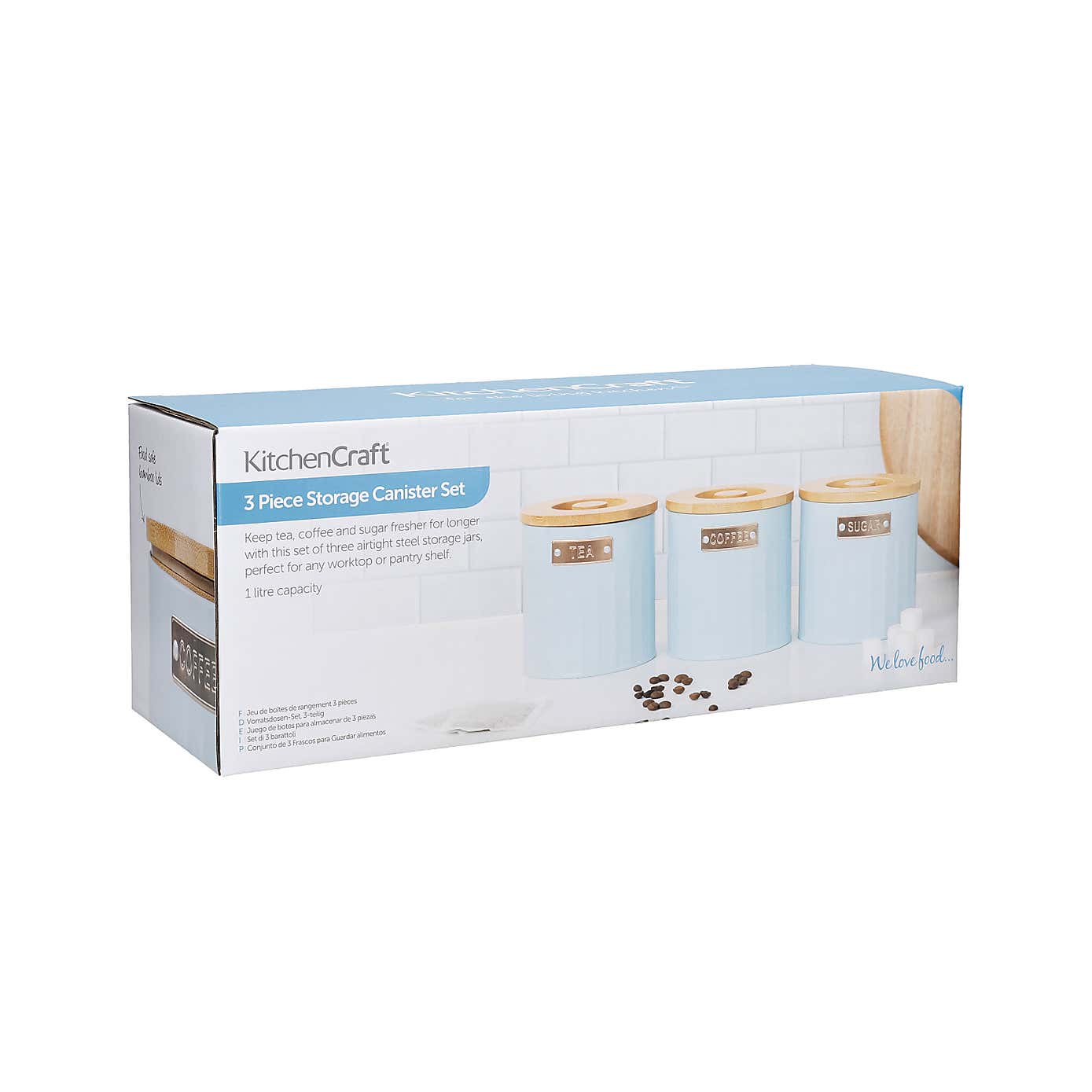 Airtight Metal Coffee Sugar and Tea Canisters