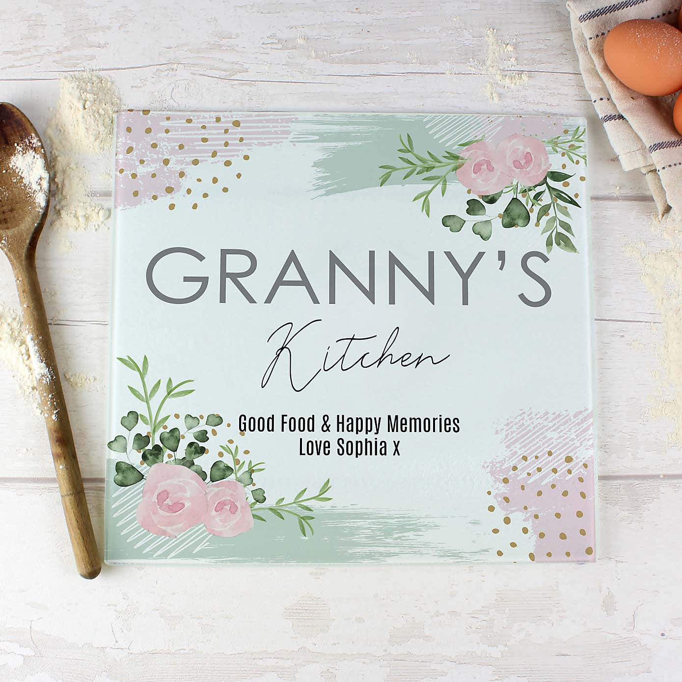 Personalised Abstract Glass Worktop Saver