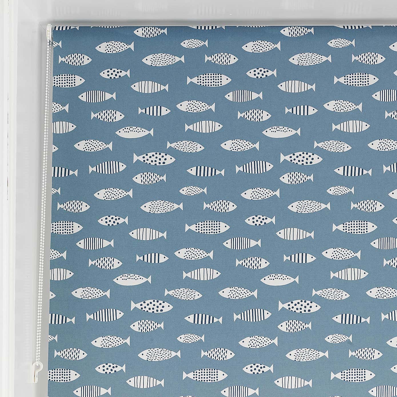 Blue Fish Daylight Moisture Resistant Roller Blind