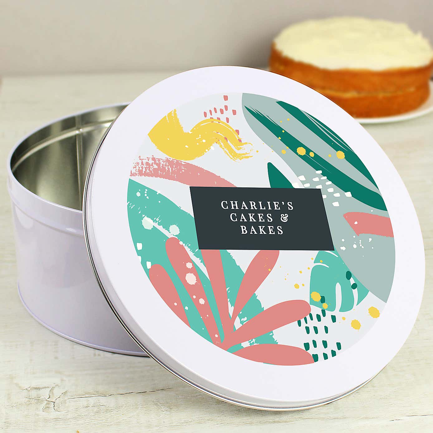 Personalised Abstract Cake Tin