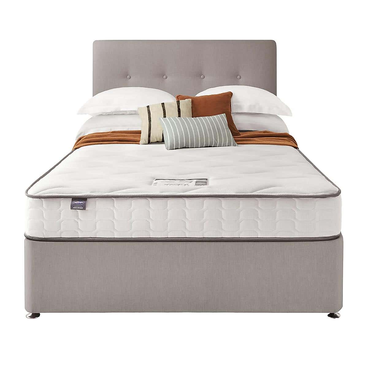 Silentnight 2 Drawer Divan Bed With Fabric Francisco Headboard
