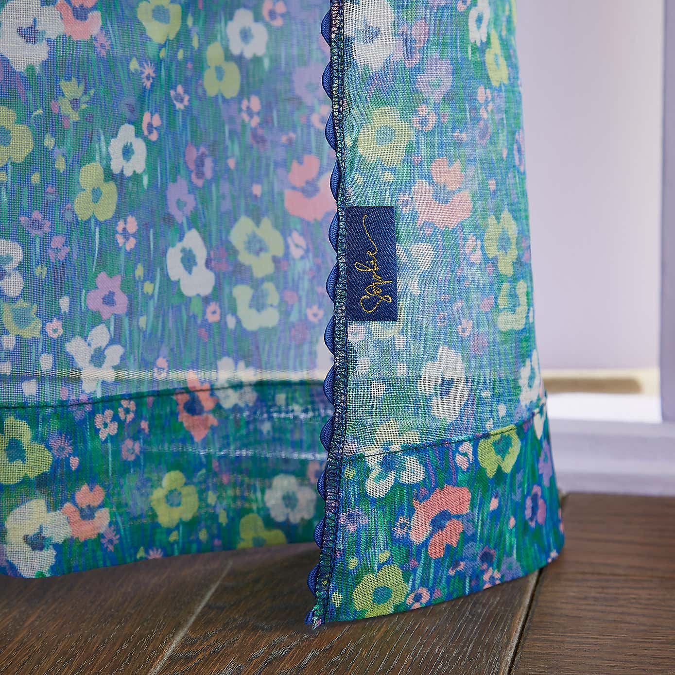 Sophie Robinson Petal Meadow Hidden Tie Top Single Curtain