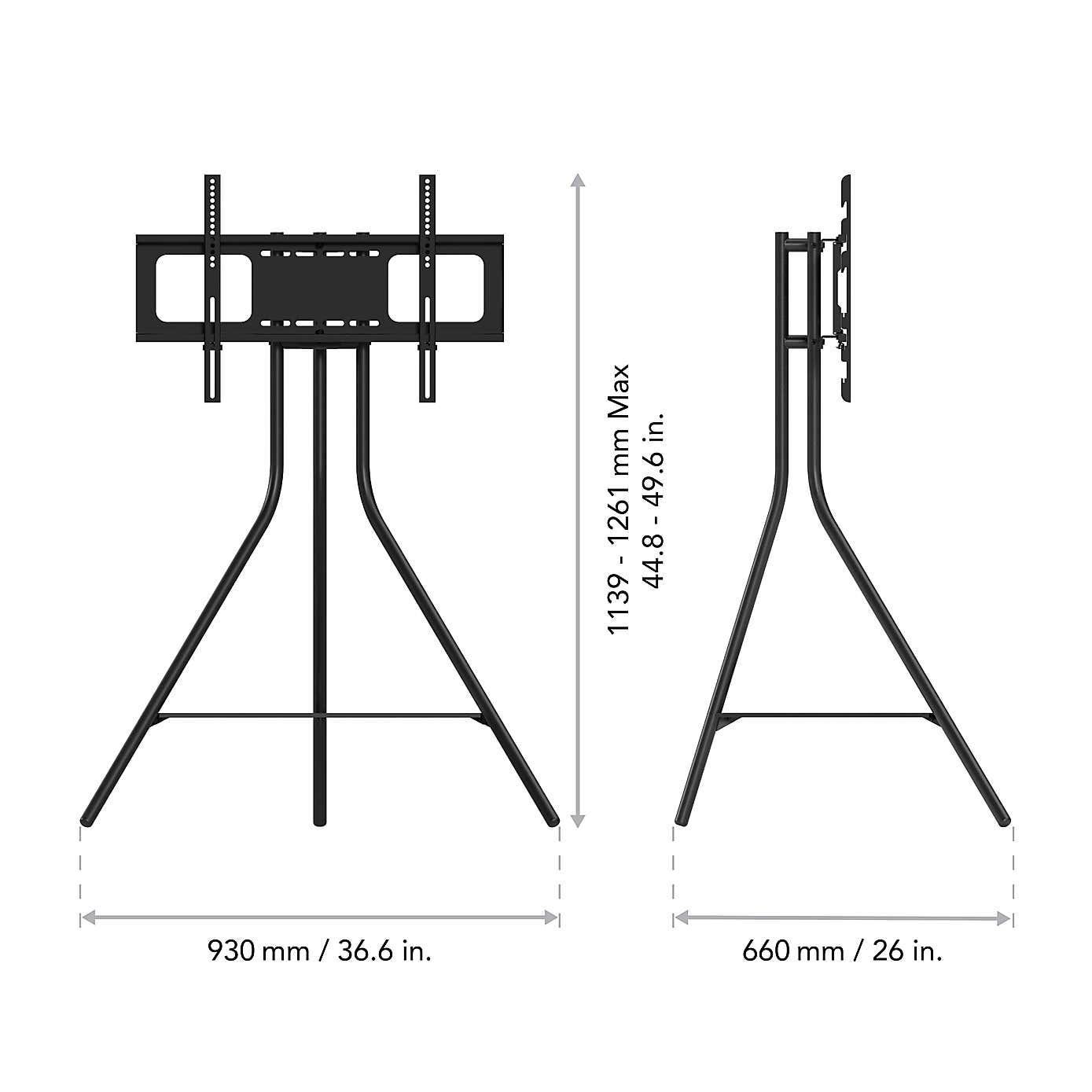 Tiga Black Metal Tripod TV Stand