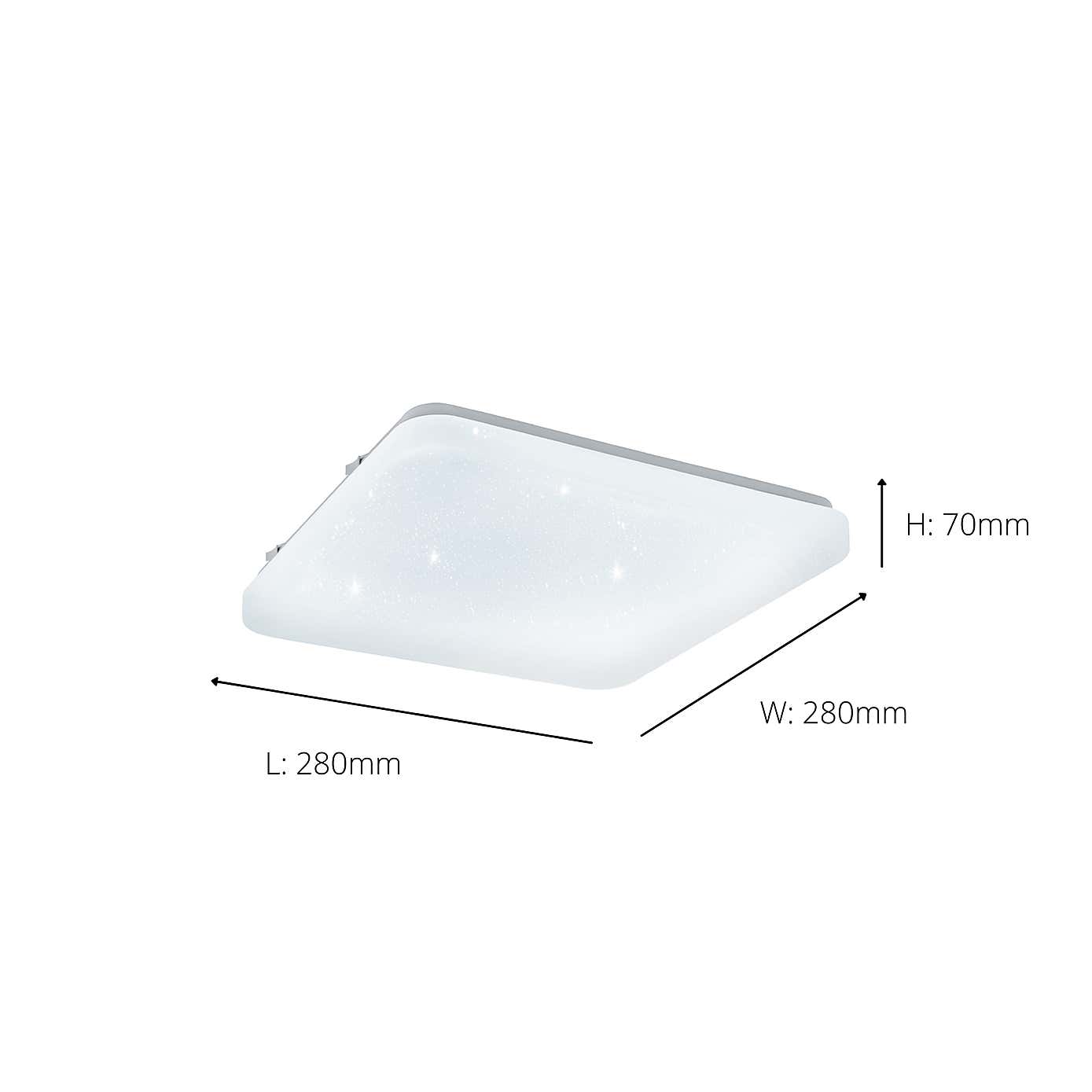 EGLO Frania-S 28cm LED Square Crystal effect Wall and Ceiling Light