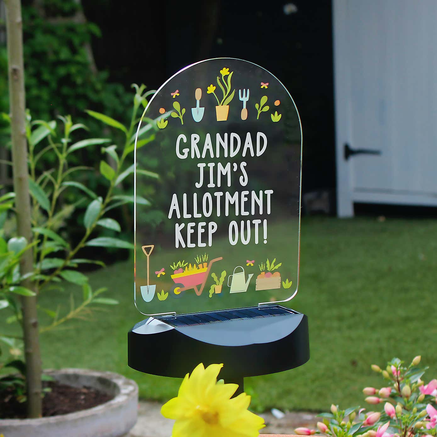 Personalised Vegetable Patch Outdoor Solar LED Light
