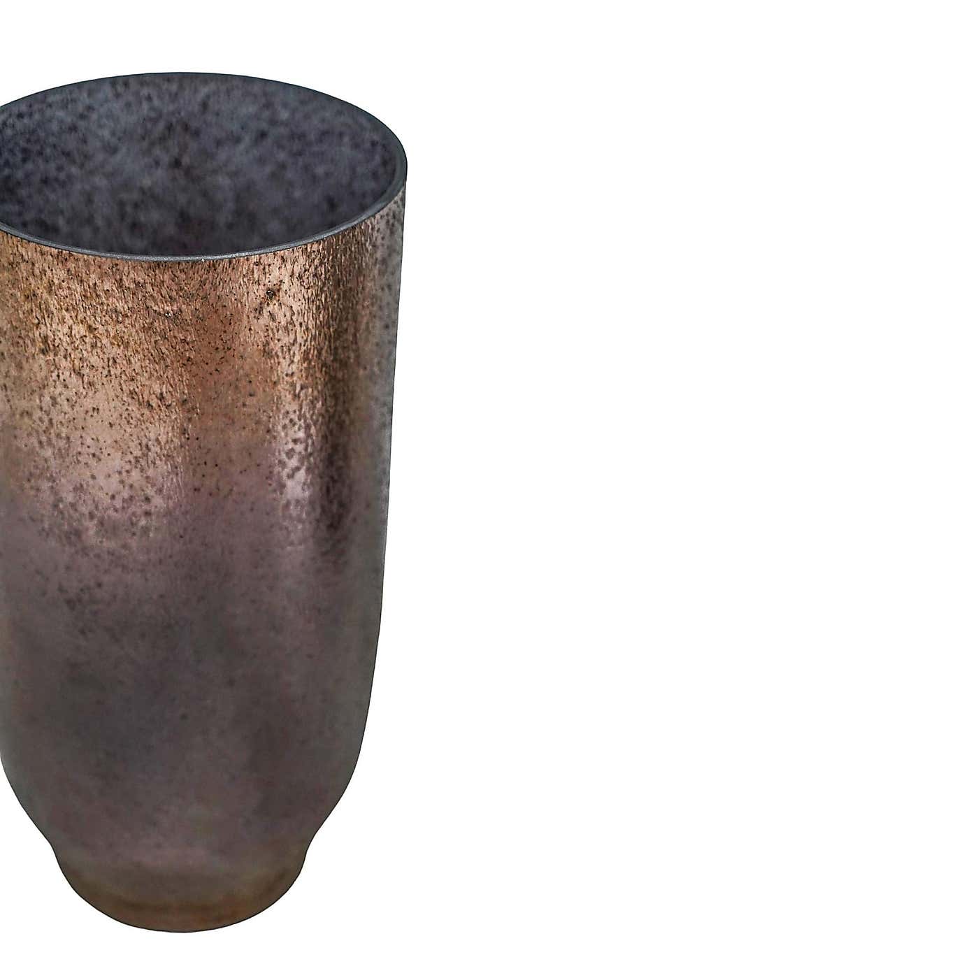 Opulent Tall Metallic Glass Vase