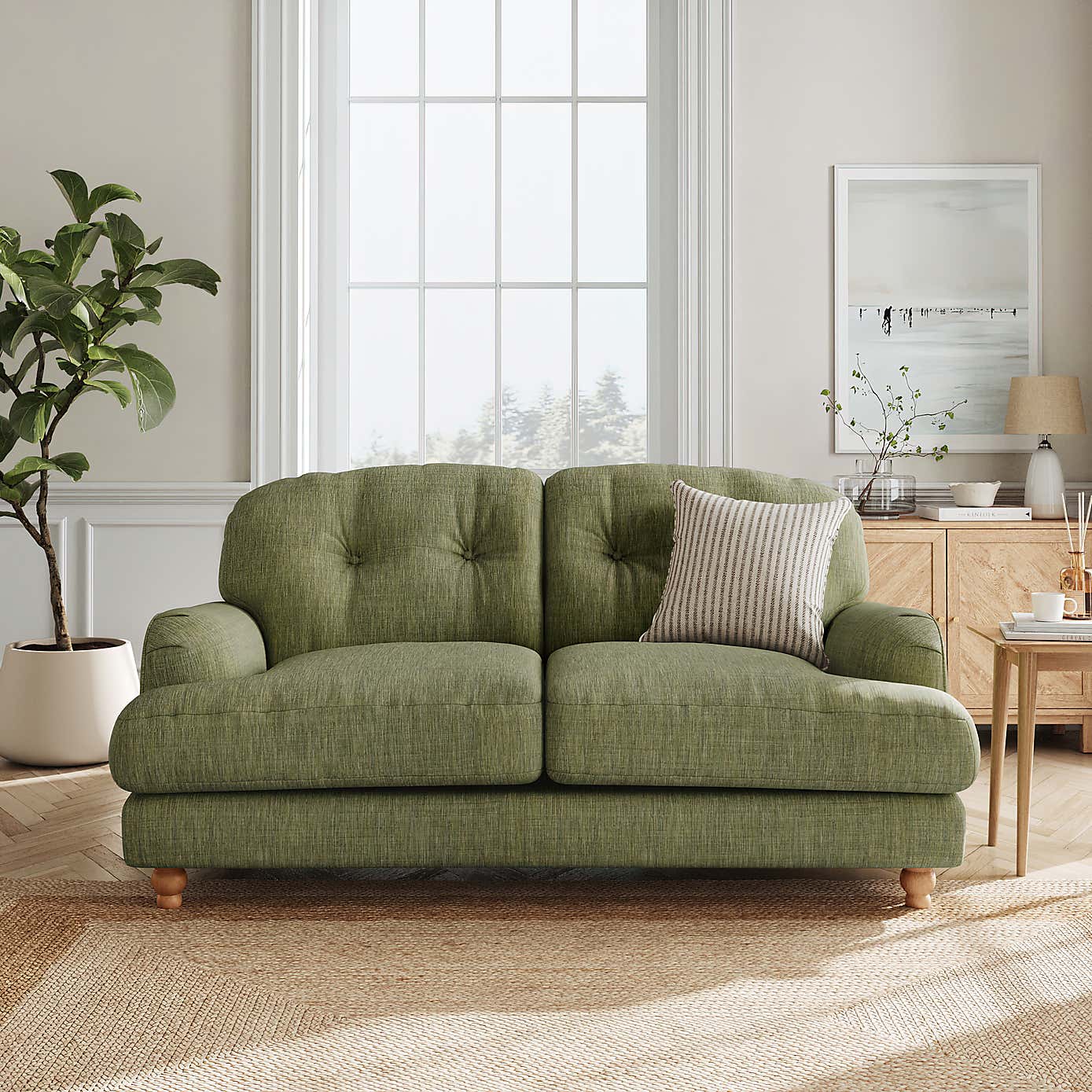 Martha Faux Linen 2 Seater Sofa