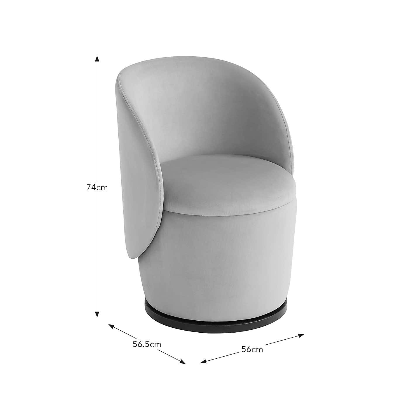 Jaylen Swivel Dining Chair, Velvet