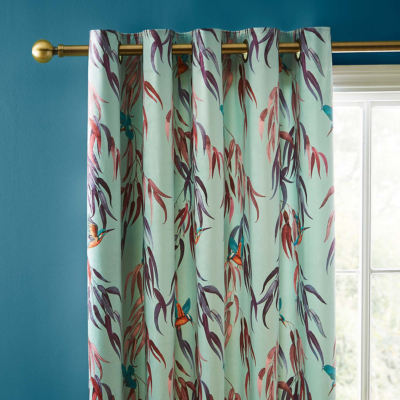 Natural History Museum Kingfisher Eyelet Curtains