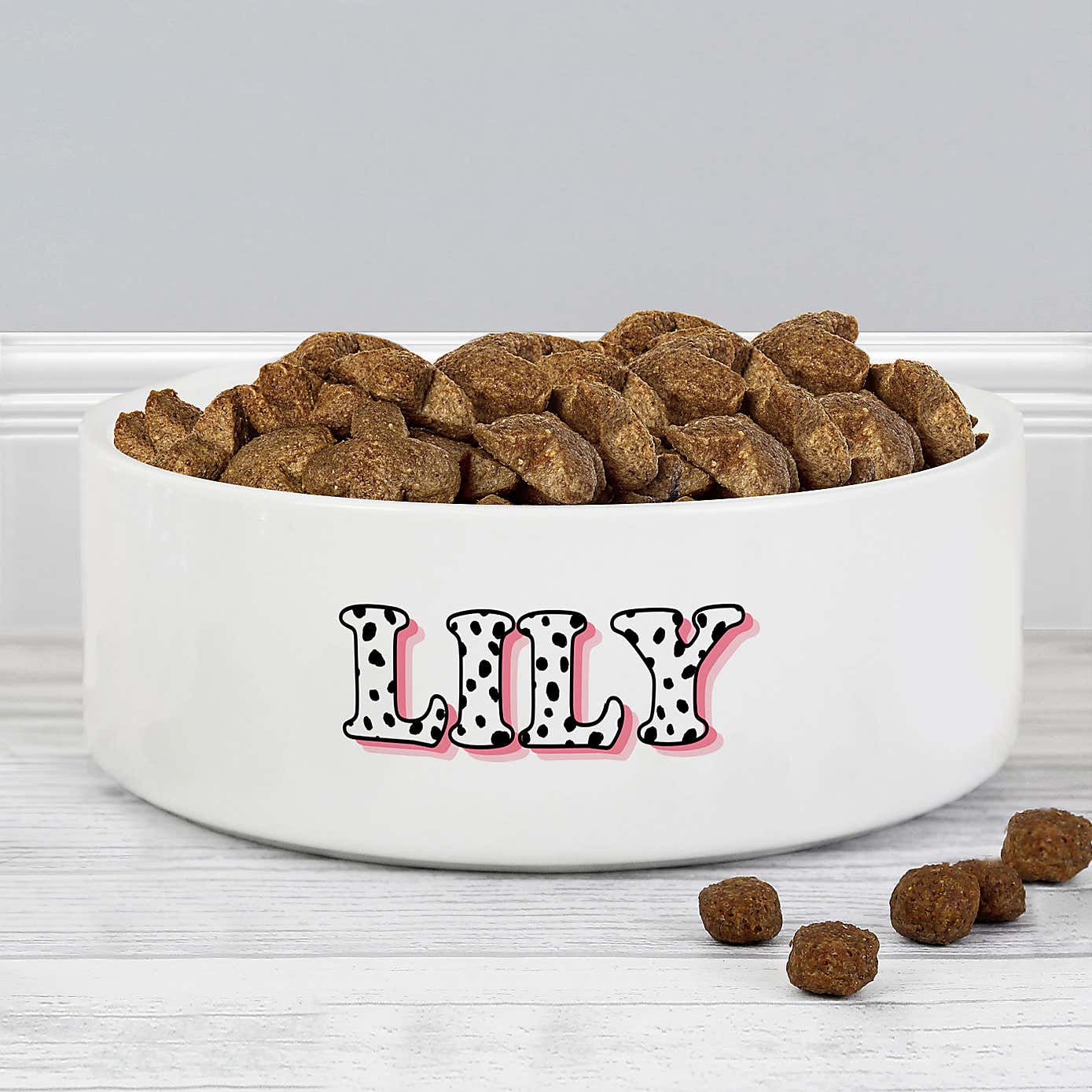 Personalised Spotty Name Ceramic Pet Bowl