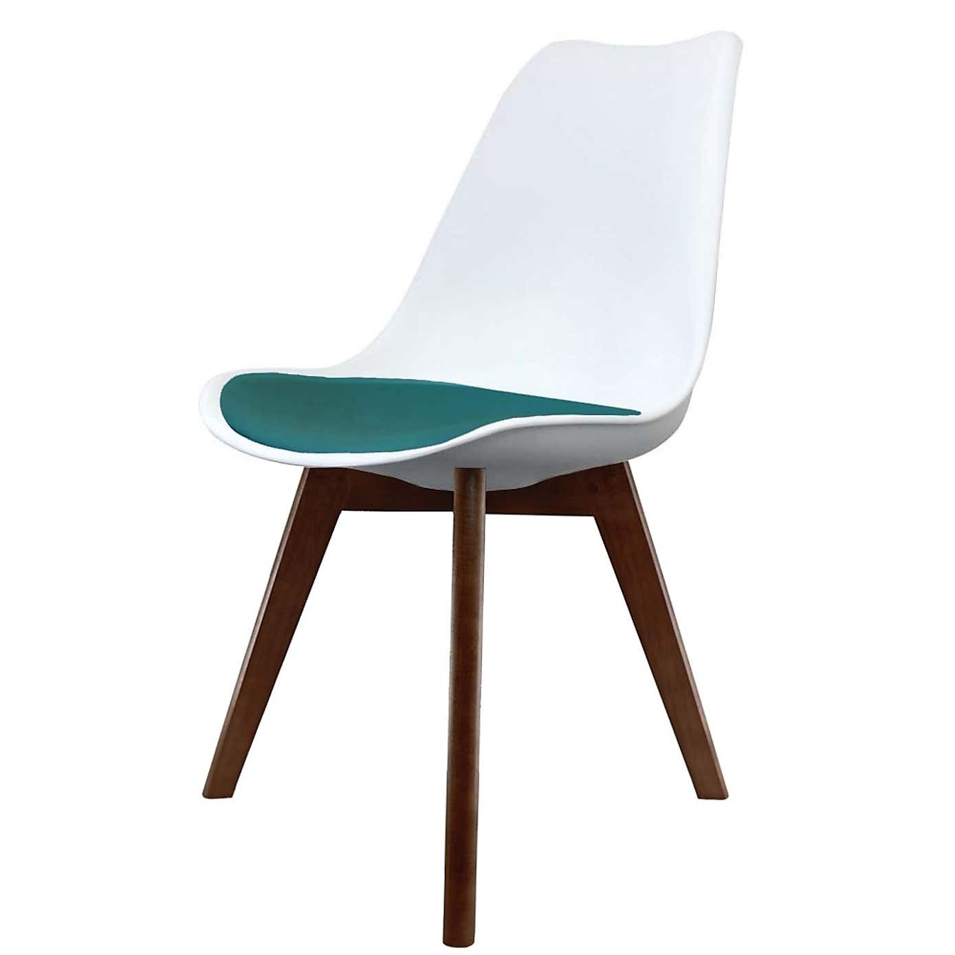Fusion Living Soho White Plastic Dining Chair with Squared Legs