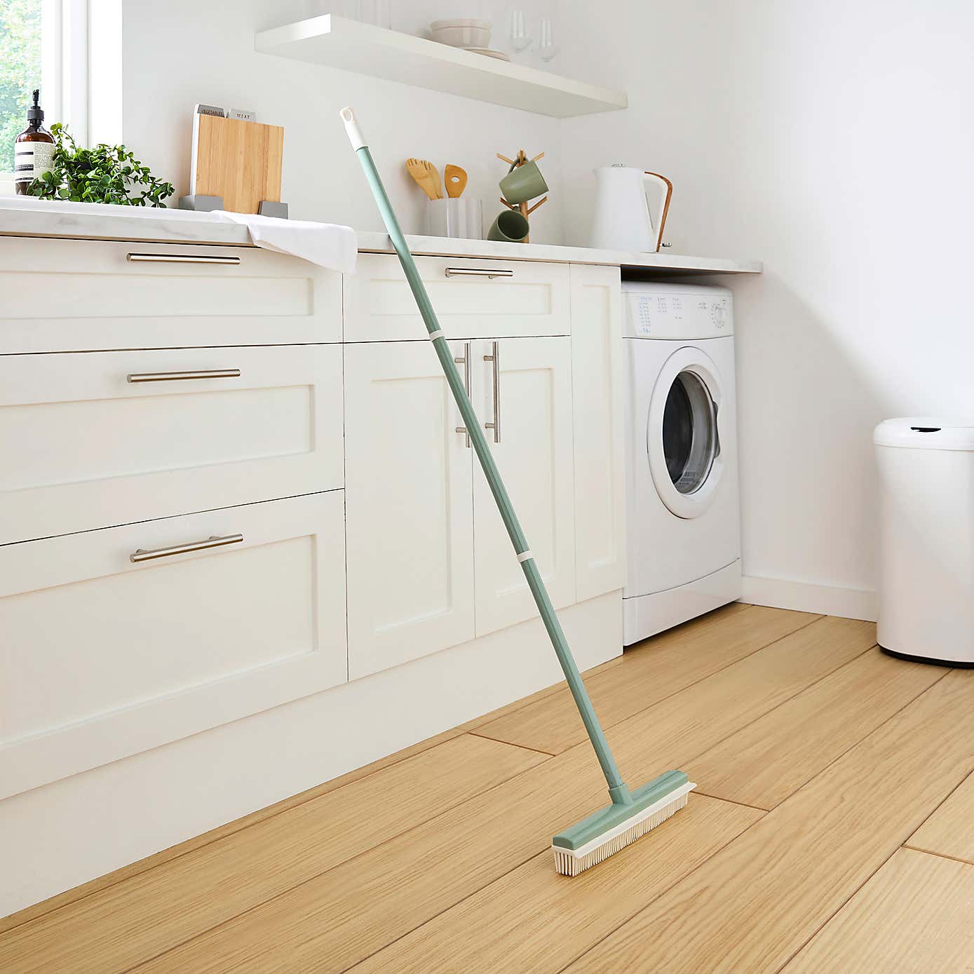 Compact Storage Rubber Broom Sage