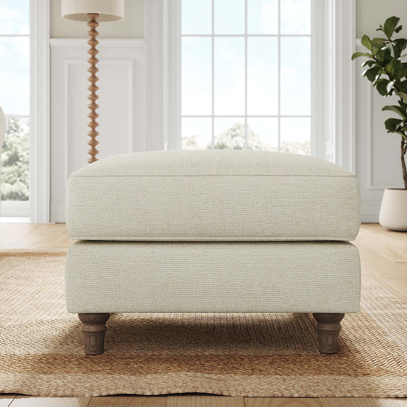 Flori Footstool, Chunky Chenille
