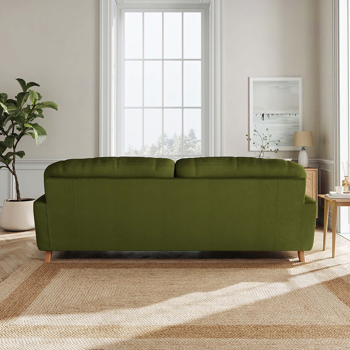 Martha Matte Plush Velvet 4 Seater Sofa