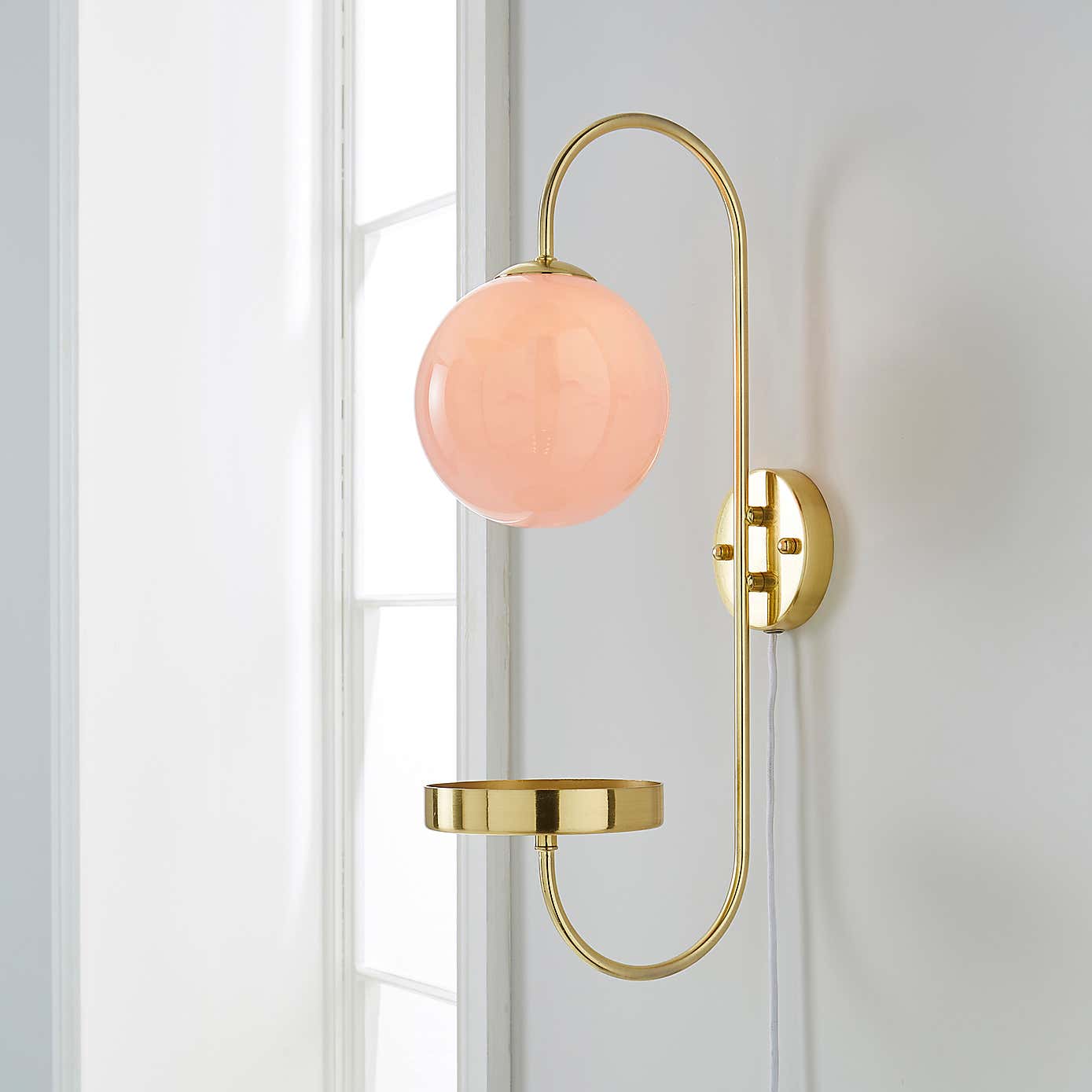 Gigi Easy Fit Plug In Wall Light with Shelf