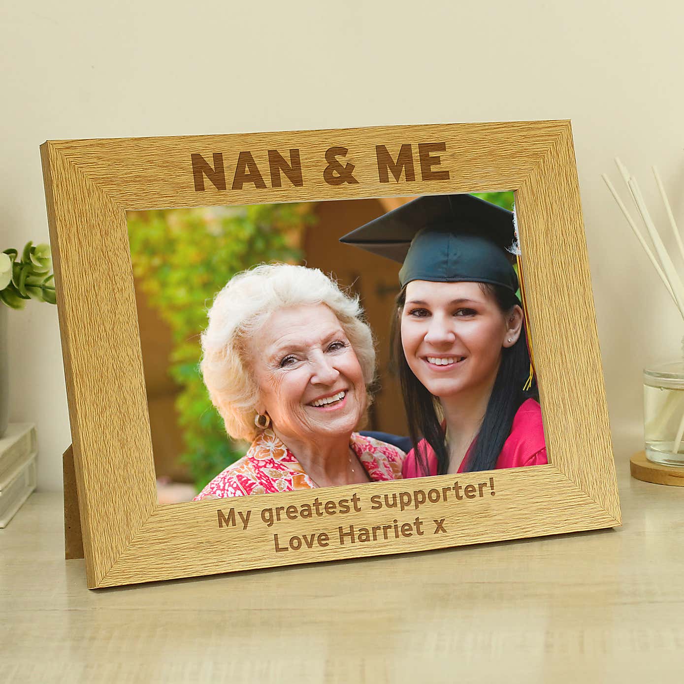 Personalised Nan and Me Wooden Landscape Photo Frame