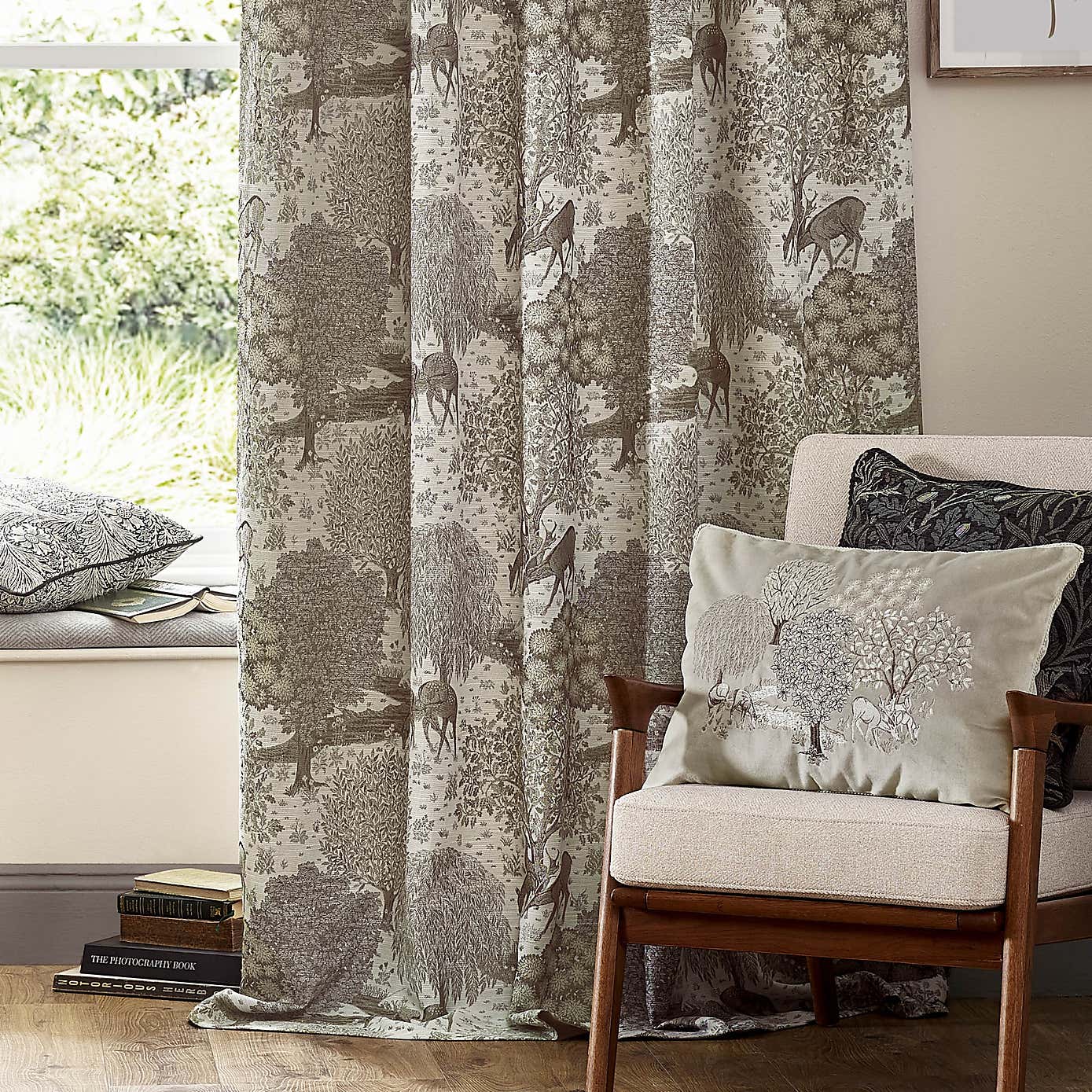 Morris & Co. The Brook Jacquard Pencil Pleat Curtains