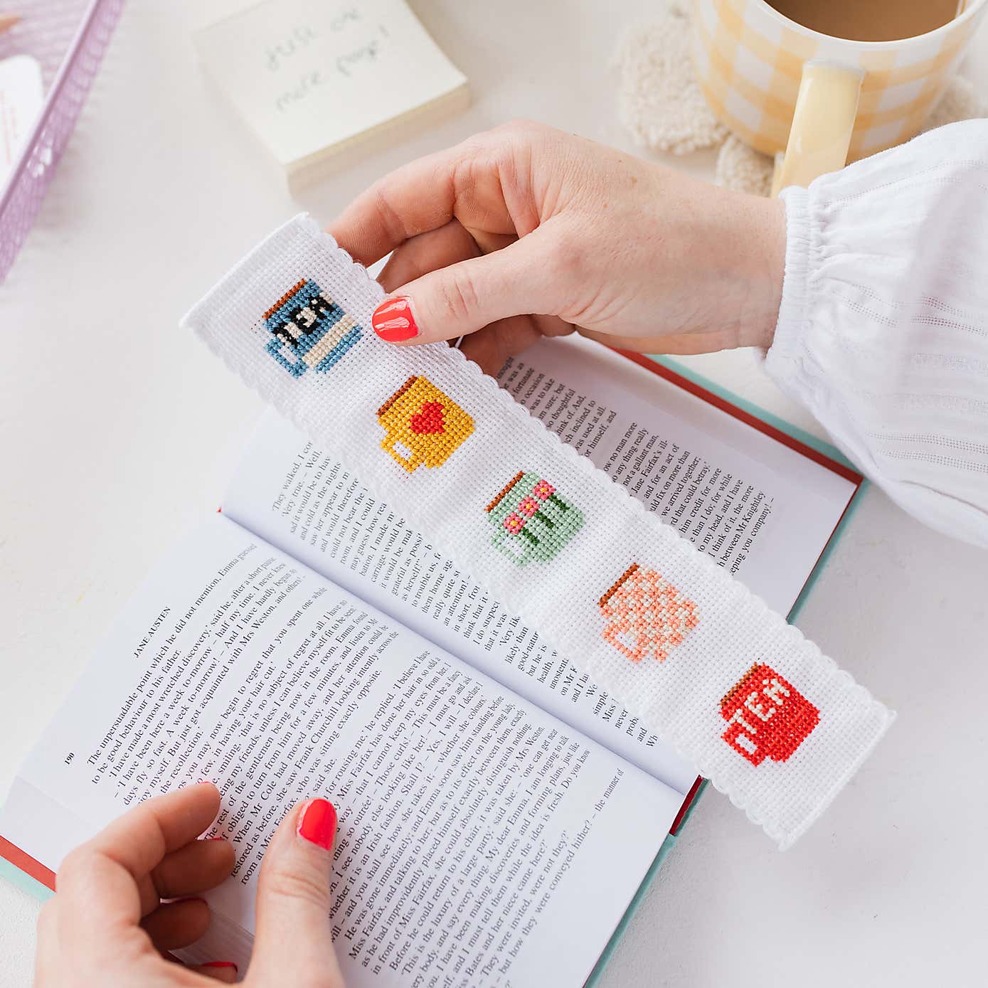 Cotton Clara Mugs Bookmark Cross Stitch Kit