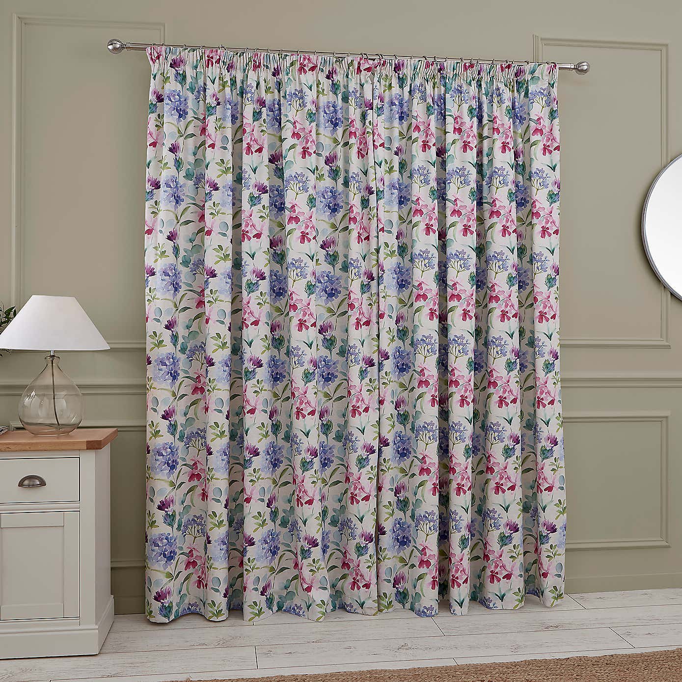Summer Bloom Pencil Pleat Curtains