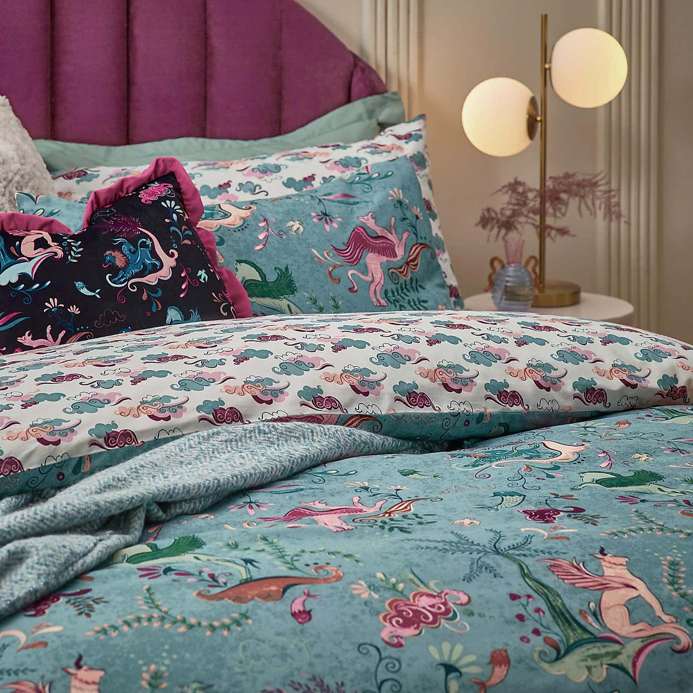 Furn Athena Reversible Duvet Cover and Pillowcase Set