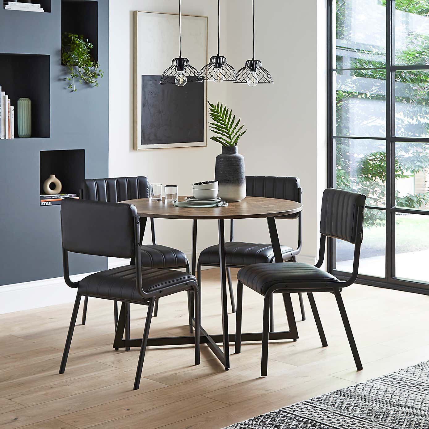 Rhys Set of 2 Dining Chairs, Faux Leather