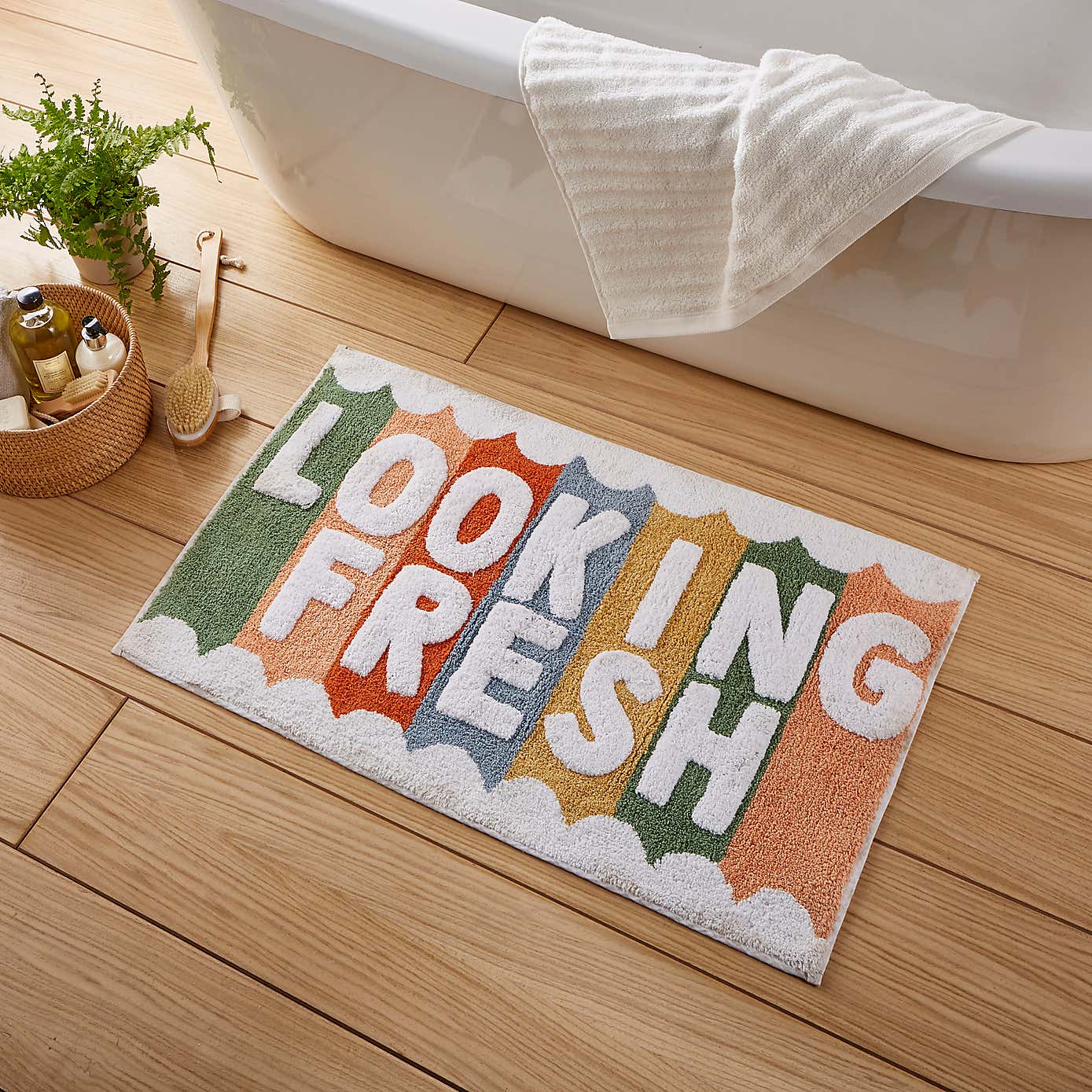 Heart and Soul Slogan Bath Mat