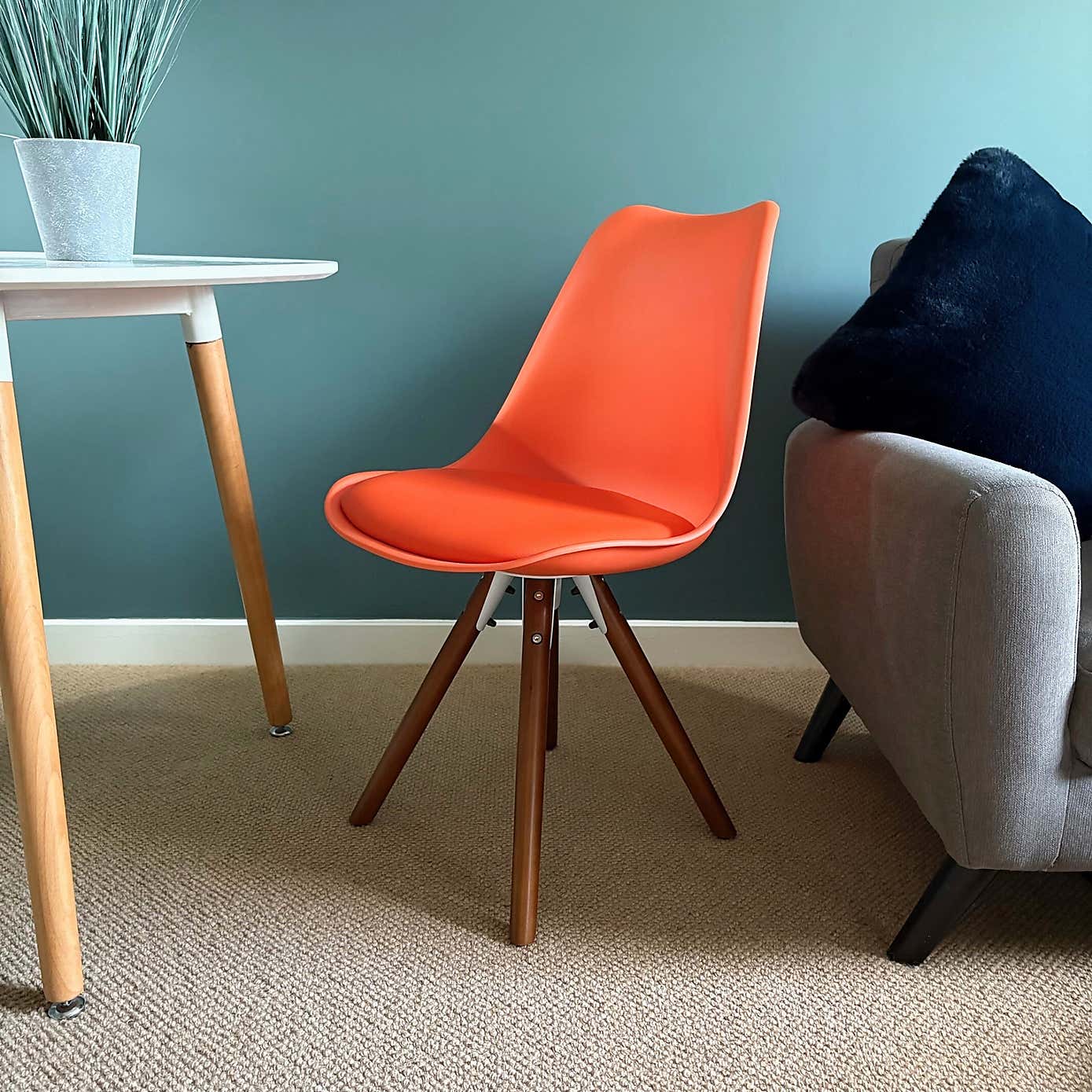 Fusion Living Soho Plastic Dining Chair with Pyramid Legs