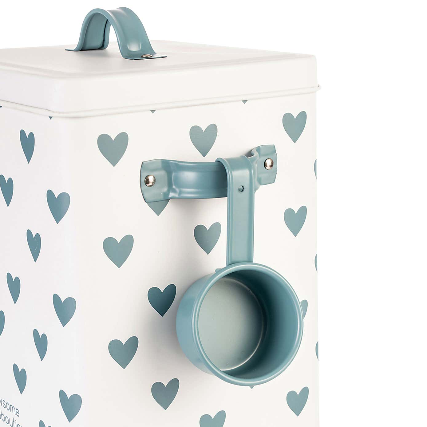 Green Hearts Storage Tin with Scoop