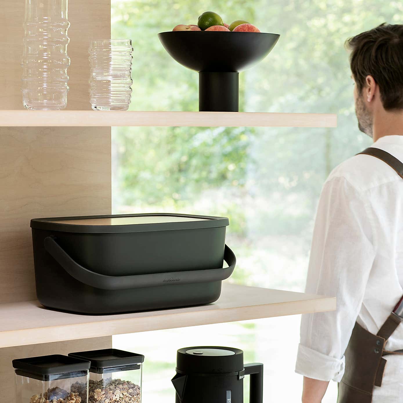 Brabantia Dark Grey Nic Bread Bin