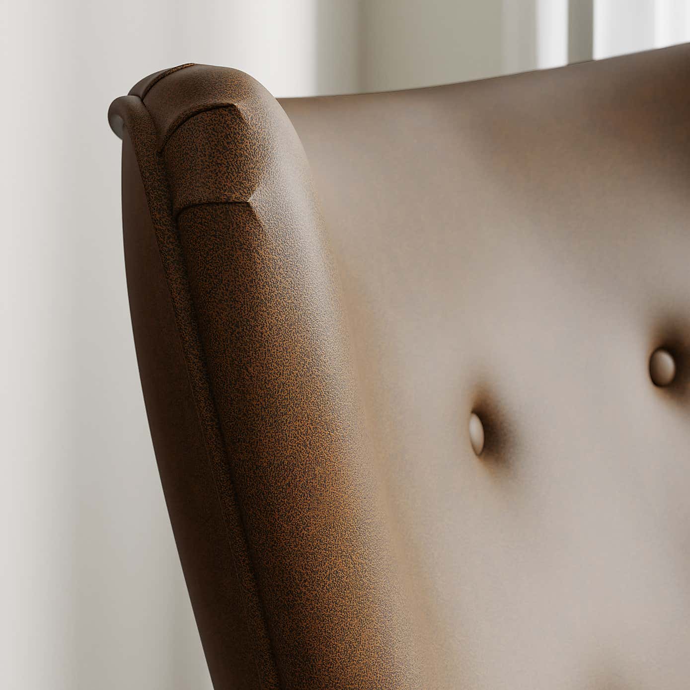 Sven Faux Leather Modern Wing Chair