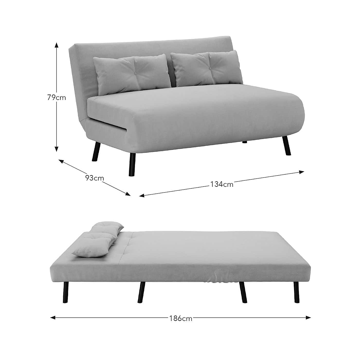 Phoebe Velvet Double Sofa Bed