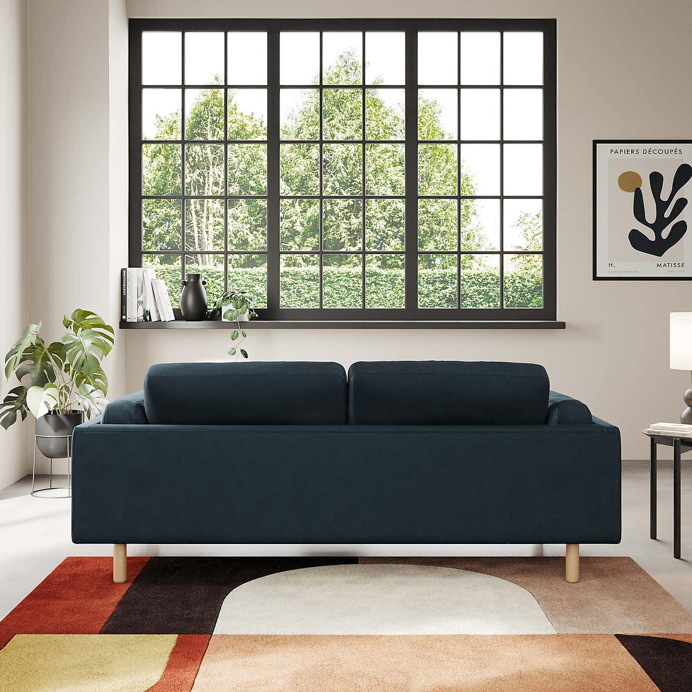 Newton Matte Plush Velvet 3 Seater Sofa