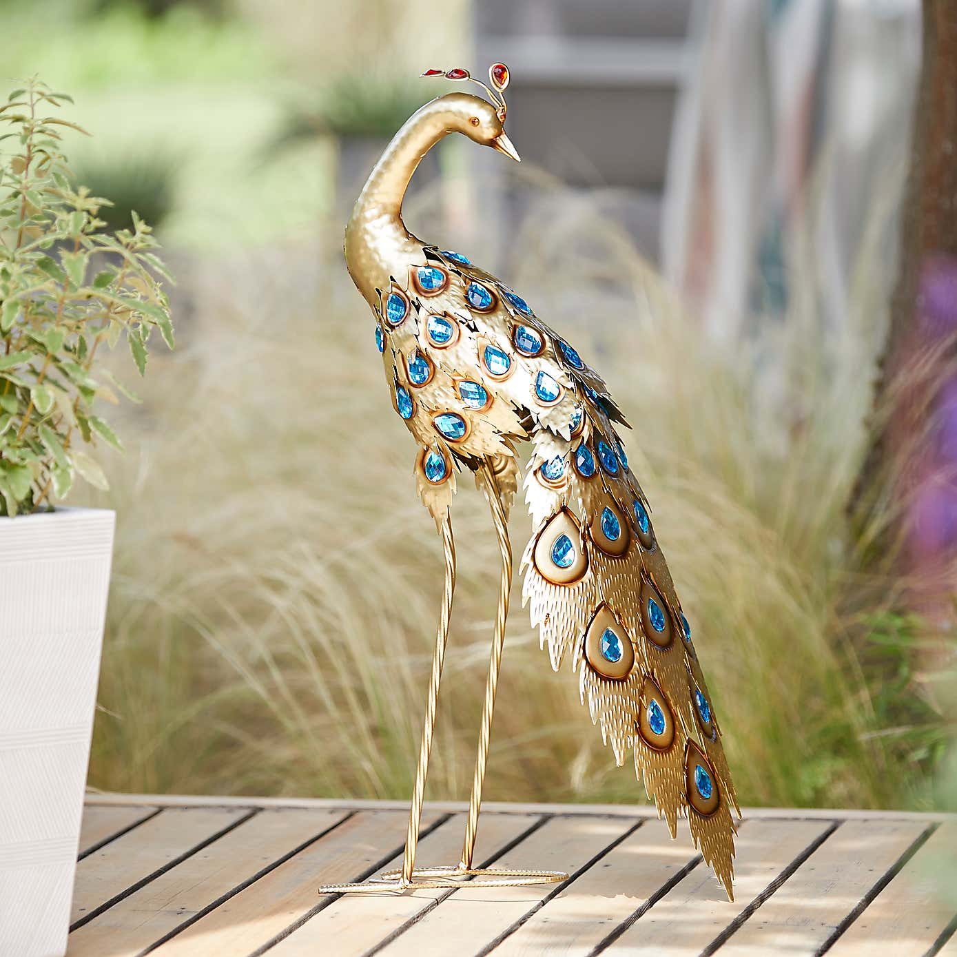 Gold Peacock Decor Ornament
