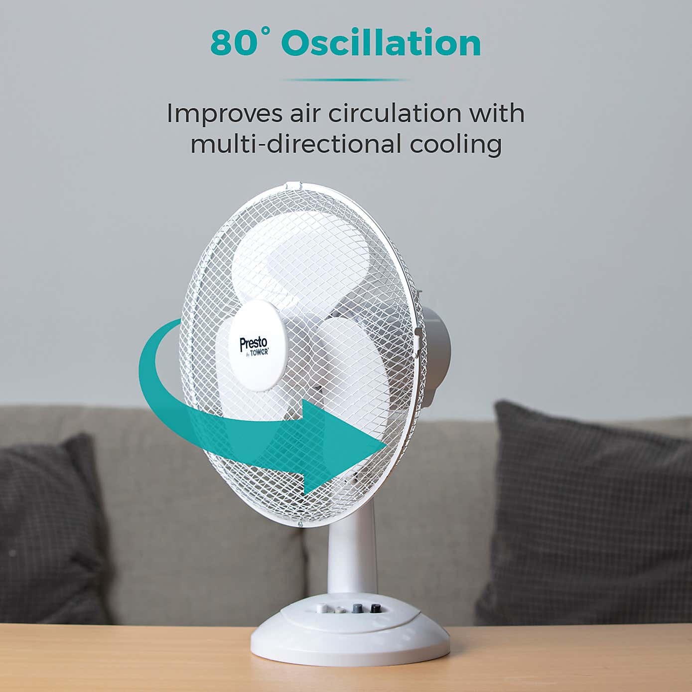 Tower Presto 12" White Desk Fan